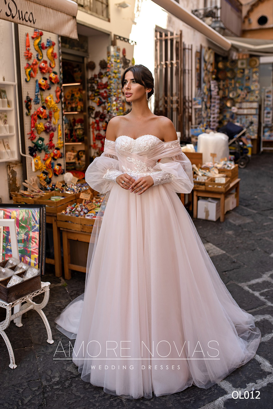 Suknia ślubna ol012  - Amorenovias - kolor roz pudrowy - rozmiar 38 - Salon Le Mariage